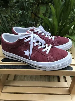 £24.99 • Buy Unisex CONVERSE ALL STAR Chuck Taylar Suede Leather Burgundy Trainers Size 7 VGC
