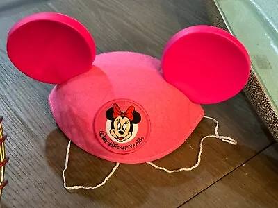 Walt DISNEY World MINNIE MOUSE EARS Pink Youth Ears Hat Vintage • $12