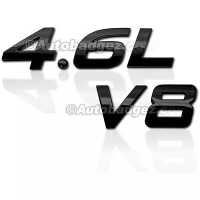 1 - BRAND NEW 3D Adhesive Badge Emblem Rear Side Fender 4.6L V8 GLOSS BLACK 1IT • $13.99