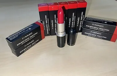 MAC MATTE LIPSTICK FULL 3g ** RUBY WOO **  RETRO NEW AND BOXED With FREE POSTAGE • £7.99
