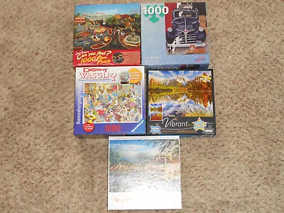 Lot Of 5 1000 Piece Jigsaw Puzzles • $5