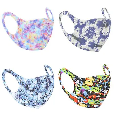 Set Of 4 Non Medical Acid Wash Tie Dye Value Cotton Face Masks • £8.69