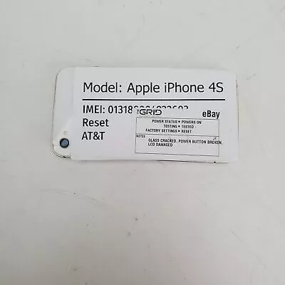 Apple IPhone 4s White Dual Core AT&T 8.0 MP 3.5 In Touchscreen Smartphone • $9.09