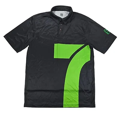 7 Eleven 7-11 Short Sleeve Polo Shirt Mens Size L Black Polyester Work Uniform • $16.98