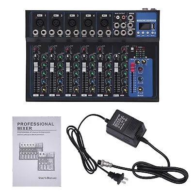 7 Channel Bluetooth Portable Audio Mixer USB Port DJ Sound Mixing Console Board • $64.60