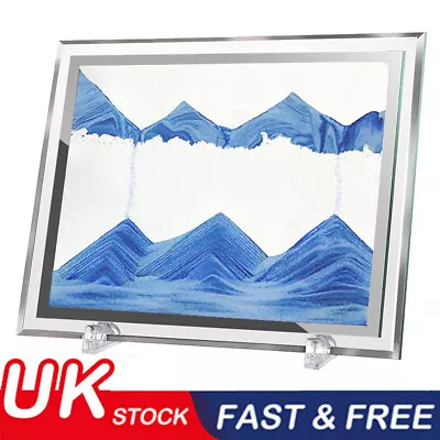 3D Sandscape In Motion Display Moving Sand Frame Art Picture Glass Flowing Gift • £5.89