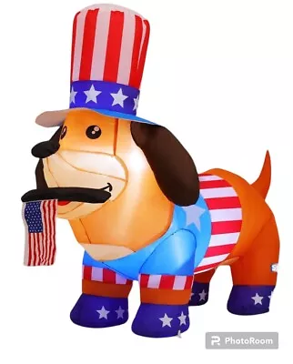 July 4th LED Dachshund Dog Inflatable 4’ X 5’ Independence Day Patriotic NEW • $58.95