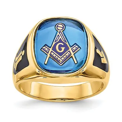 14K Yellow Gold Masonic Mens Ring Jewelry Size 10 • $827.13