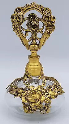 Vintage Filigree Ormolu 24-Karat Gold Matson Collectible Glass Perfume Bottle • $75