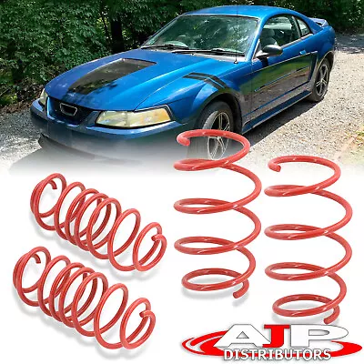 Red Lowering Spring 1.5  Drop Lower Kit Set For 1979-2004 Ford Mustang GT V6 V8 • $104.99