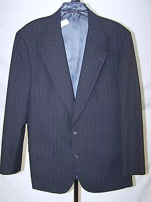 Nordstrom Plus One Blazer Adult 41 35 Gray Pinstripe Lined Two Button Mens • $37.46