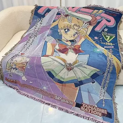 Sailor Moon Luna Anime Throw Towel Blanket Tapestry Bedspread Outdoor Camp Beach • $58.79