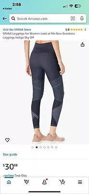 NWT SPANX SEAMLESS MOTO LEGGINGS INDIGO SKY LEGGINGS SIZE LARGE New • $26