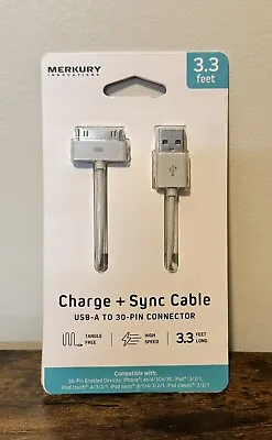 Merkury Innovations Charge+Sync 3.3 Ft. Cable USB-A To 30 Pin Connector • $9.99