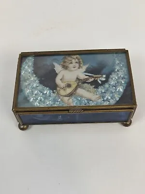 Vintage Glass Angel Music Box Via Vermont Angels Minuet No.3 Song Box Trinket • $19.99