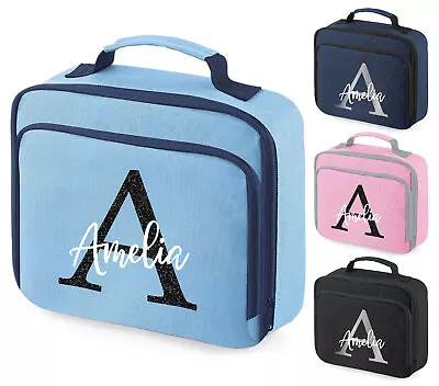 Personalised Lunch Bag Childrens School Insulated Glitter Any Name Snack Box • £12.99