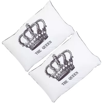 2 Pcs Couple Pillowcases King Pillow Covers Wedding Pillow Case • $17.56