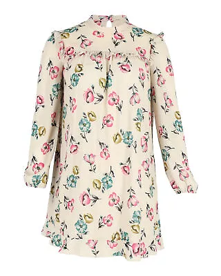 Red Valentino Floral Ruffled Mini Dress In Beige Cotton IT42 • £101