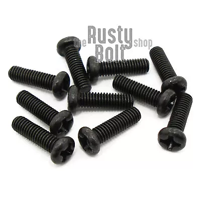 M3 X 10mm Phillips Pan Head Screws Steel Black • $2.57