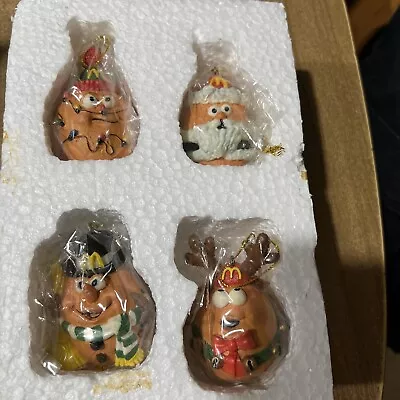 Set Of 4 1996 McDonald’s Chicken Merry McNugget Christmas Ornament Lot 30621 • $30