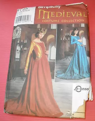 Simplicity 8725 Pattern Medieval Renaissance Dress Gown Costume Size 10-14 UC • $9.99