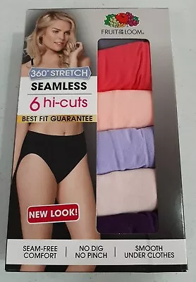 Fruit Of The Loom Women's 6 Pack 360 Stretch Seamless Hi-Cuts Size 9 NEW • $14.99