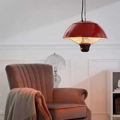 Hanging Electric Patio Heater Waterproof Halogen Lamp Tube Outdoor Indoor Warmer • £89.95