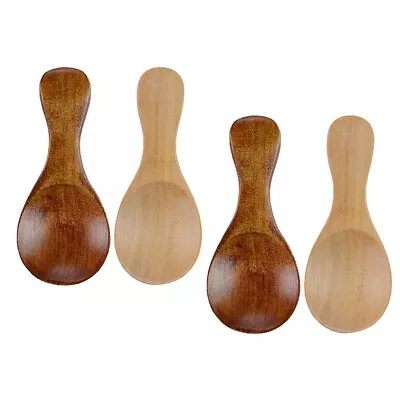 4PCS Wooden Spoons Mini Wooden Tiny For Salt Rustic Jam Wood For Kitchen • $9.68