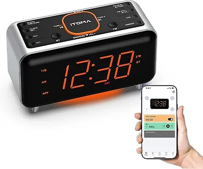 Electric Smart Alarm Clocks Radio Bluetooth With App Control For Bedside Topdesk • £18.99