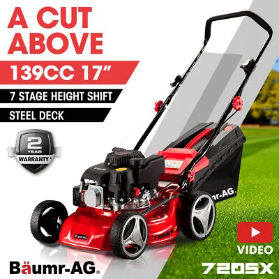 $312 • Buy 【EXTRA10%OFF】BAUMR-AG 17  Lawn Mower 139cc 4-Stroke Petrol Lawnmower Steel