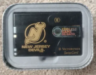VICTORINOX Swiss Army SwissCard Classic10-Function In TIN NEW JERSEY DEVILS • $25