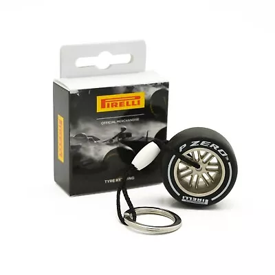 Pirelli Motorsport F1 Official Rubber Hard Tyre White Keyring Key Chain With Box • £13.99