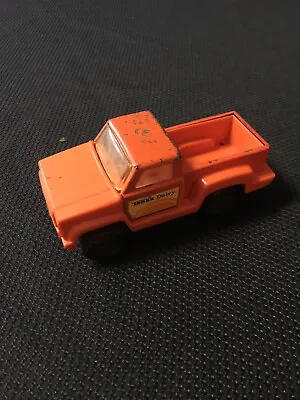 Vintage Tonka Dairy Truck Farm Toy Orange Black Small Metal Plastic 6  Long!  • $4.92