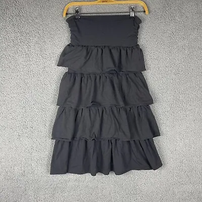 J Crew Skirt Womens Extra Small Ruffled Long Gray Tiered Lined Casual Formal • $3