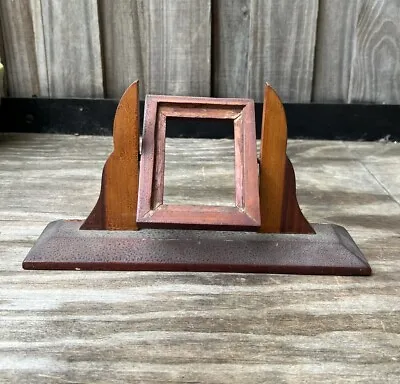 VTG/Antique Art Deco Wood Picture Desk Frame Swivel Swinging Tilt Tabletop • $30