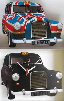 London Hackney Cab / Taxi Wall Clock.new & Boxed.black Or Union Jack Design • £16.99