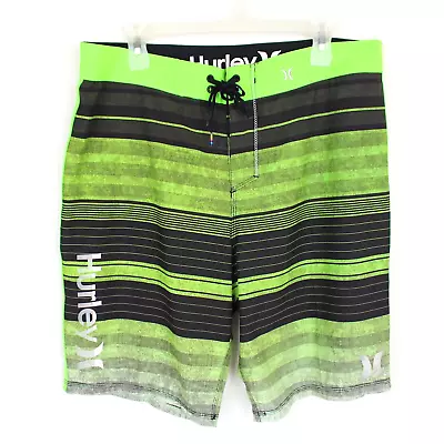 Hurley Phantom Mens Size 34 Green Black Polyester Stretch Board Shorts • $9.95