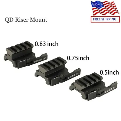 QD Riser Mount Quick Release Picatinny Rail 20mm Mount For Red Dot Scope • $16.99