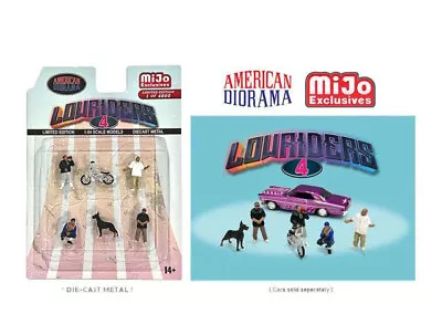 American Diorama 1:64 LOWRIDERS 4 Die Cast Figures • $22.99