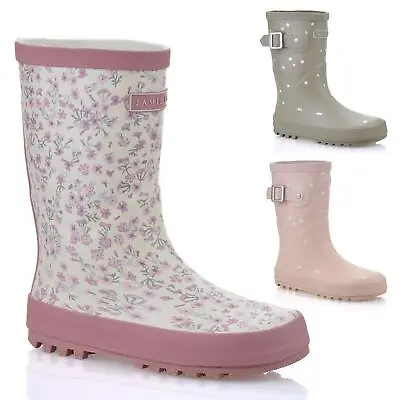 Girls Kids Waterproof Wellies New Winter Rain Snow Wellingtons Boots Shoes Size • £11.98