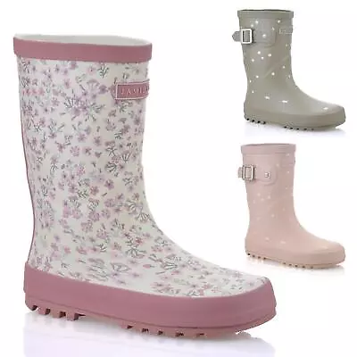 Girls Kids Waterproof Wellies New Winter Rain Snow Wellingtons Boots Shoes Size • £9.98