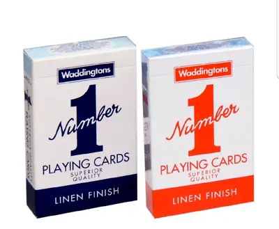 £12.99 • Buy Full Box Waddington's No.1 Classic Playing Cards Decks Of Red & Blue Poker 12 Pc