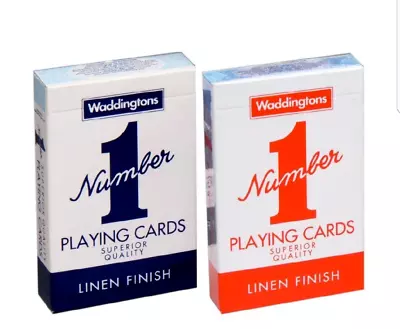 Full Box Waddington's No.1 Classic Playing Cards Decks Of Red & Blue Poker 12 Pc • £12.99