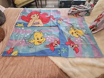 Little Mermaid FULL Sheet Set (Flat Fitted And 3 Pillowcases). Curtain/ Trim • $35