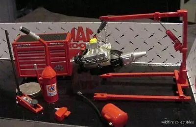 DIECAST DIORAMA MAC TOOL BOX ENGINE STAND KIT CAR JACK 1:24 '02 Caliber Nascar • $69.97