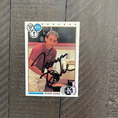 Norm Duke PBA Bowler Bowling Signed Autographed 1990 Kingpin Card • $25