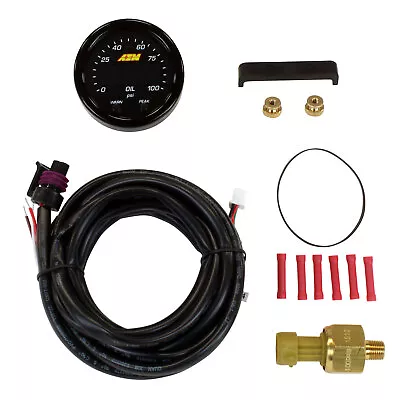 Aem 30-0301 52mm X-series Oil/fuel Pressure Gauge 100psi 7bar Digital Led Black • $204.95