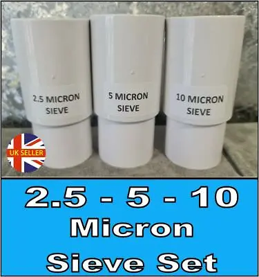 £15.49 • Buy 2.5 5 10 Micron Nylon Mesh Stackable Sieve Set, Strainer Home Brew Filter Food