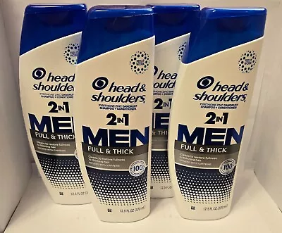 4 X Head & Shoulders Men 2 In 1  Full &Thick Shampoo/Conditioner 12.5Fl Exp 8/24 • $21.95