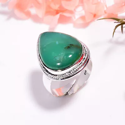 Chrysoprase Vintage Handmade Jewelry 925 Sterling Silver Ring Adjustable GSR5333 • $14.62